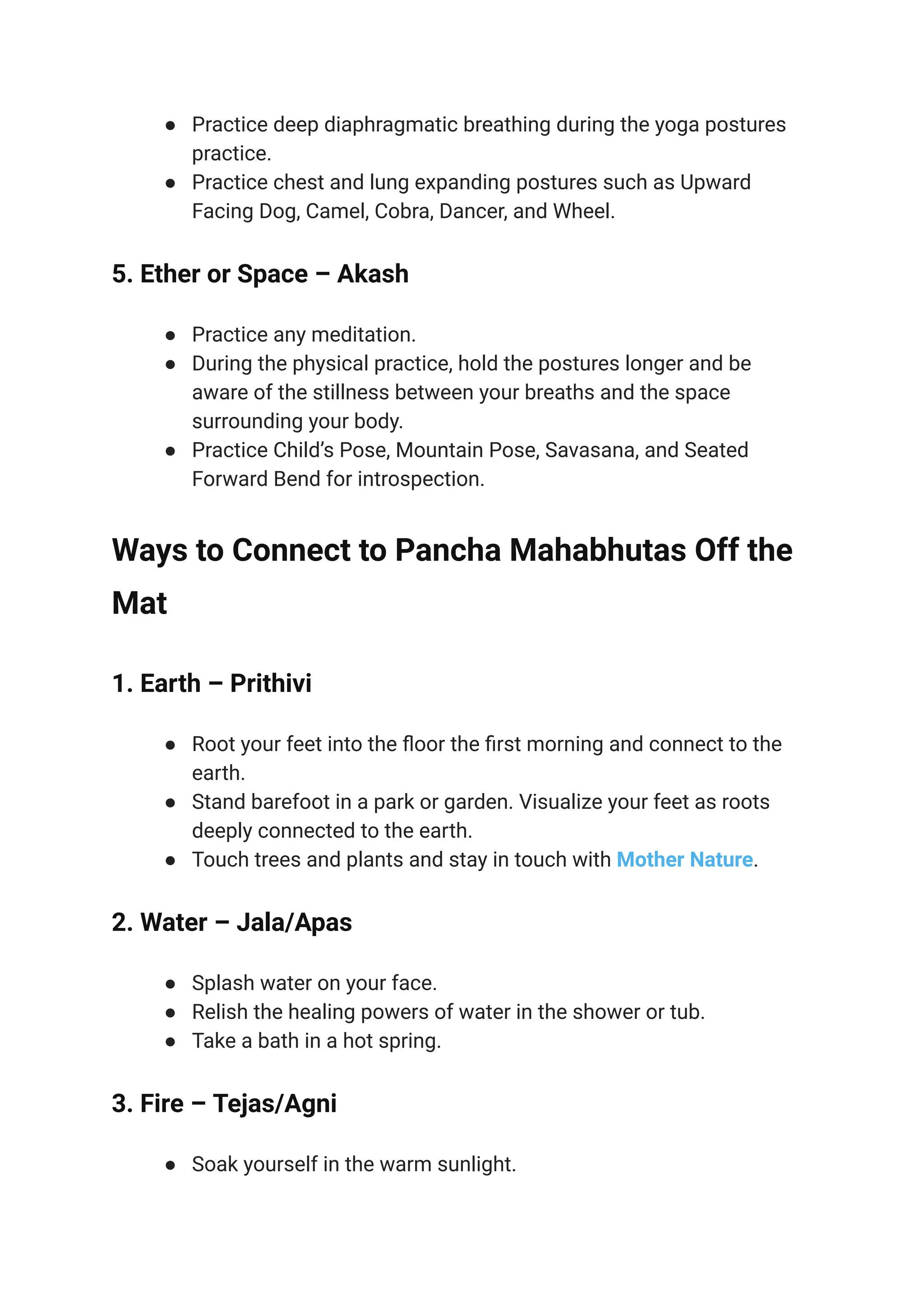 5 Elements of Nature (Pancha Mahabhutas) | PDF
