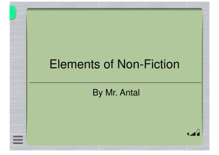 Elements Of Non-Fiction