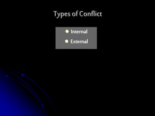  Internal
 External
Types ofConflict
 