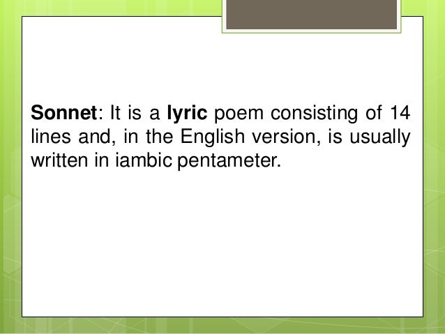 is a sonnet in iambic pentameter is a sonnet in iambic pentameter