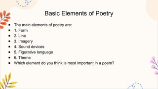 ELEMENTS OF POETRY.pptx Grade 7 English 7 MATATAG Curriculum | PPTX