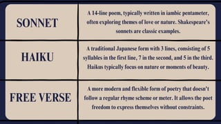 Elements of Poetry Education Presentation in Beige Blue and Green ...