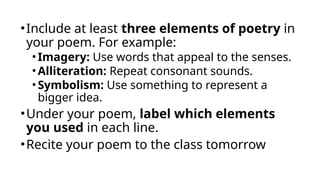 Poem Label ELEMENTS OF POETRY L3.pptx Elements of Poetry | PPTX