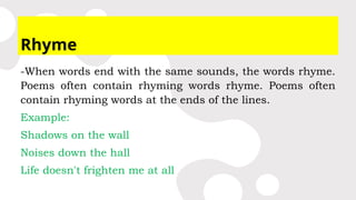 Simple Example Of Rhyme The Basic Elements of Poetry and Examples_Q1_L1.pptx