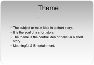 Elements of short story by Wajid Hussain Khoso | PPT