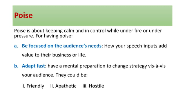 Elements of Speech Delivery: Passion, Poise and Illustration.pptx ...