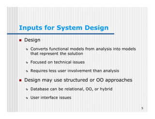 Elements of systems design