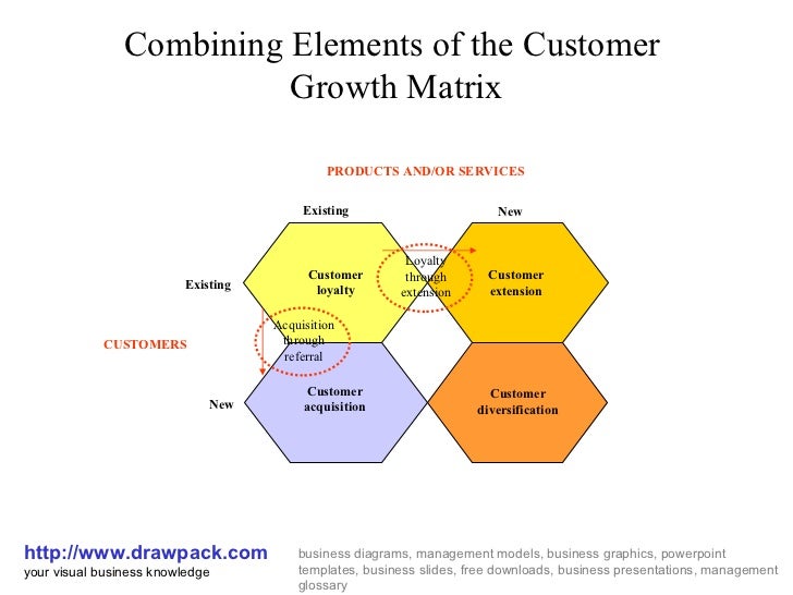 Elements of the customer growth matrix diagram