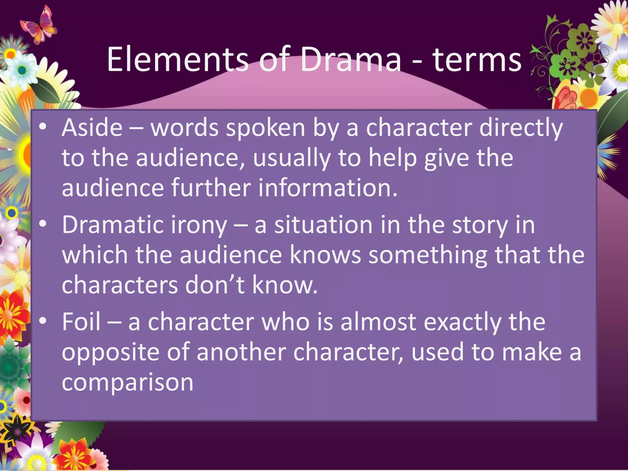 Elements of the play | PPTX