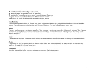 Elements of the short story
