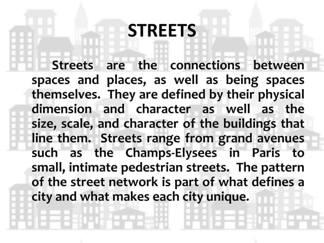 Elements of urban design