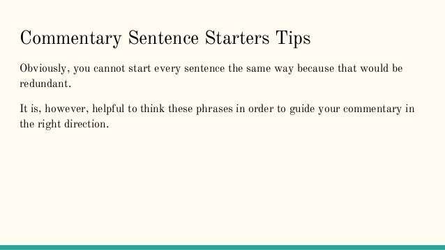 Commentary in an essay