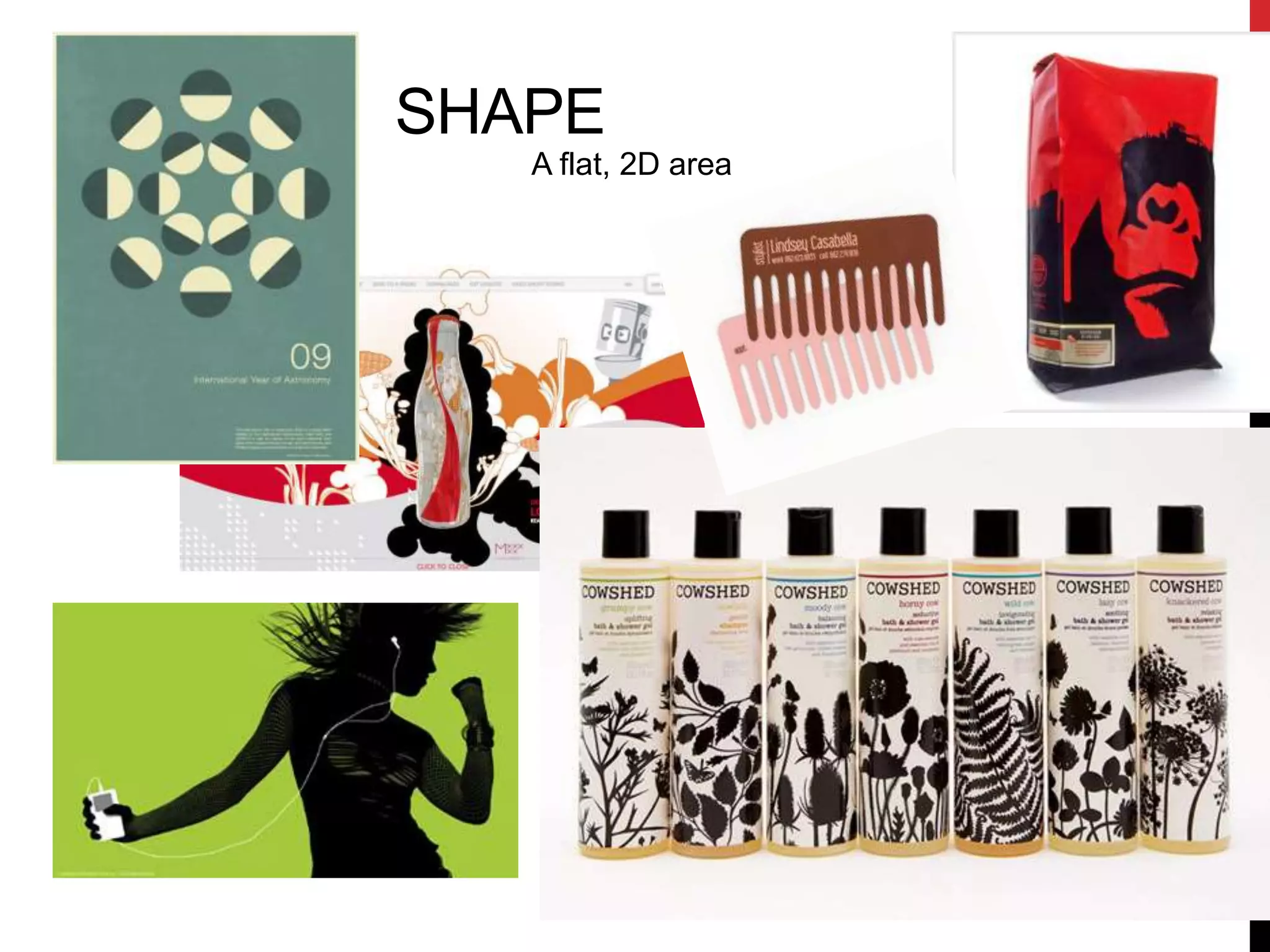 SHAPE 
A flat, 2D area 
 