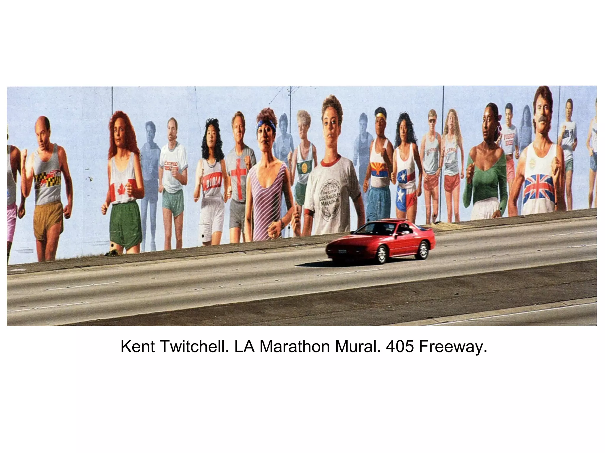 Kent Twitchell. LA Marathon Mural. 405 Freeway.
 