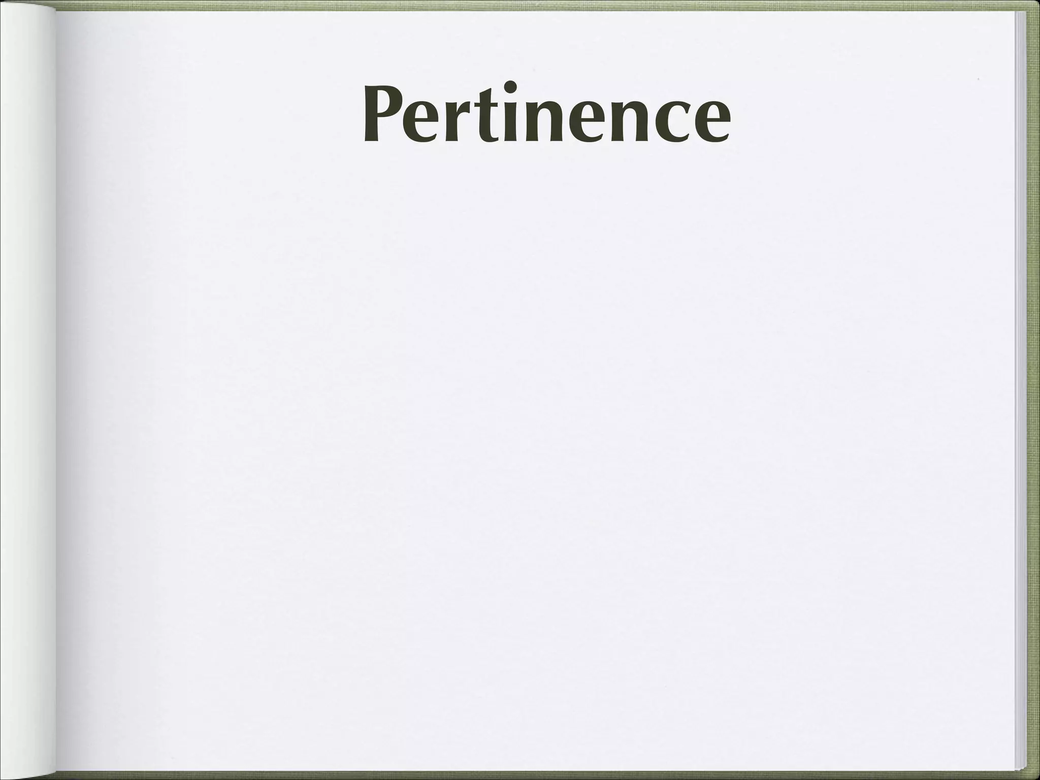 Pertinence

 