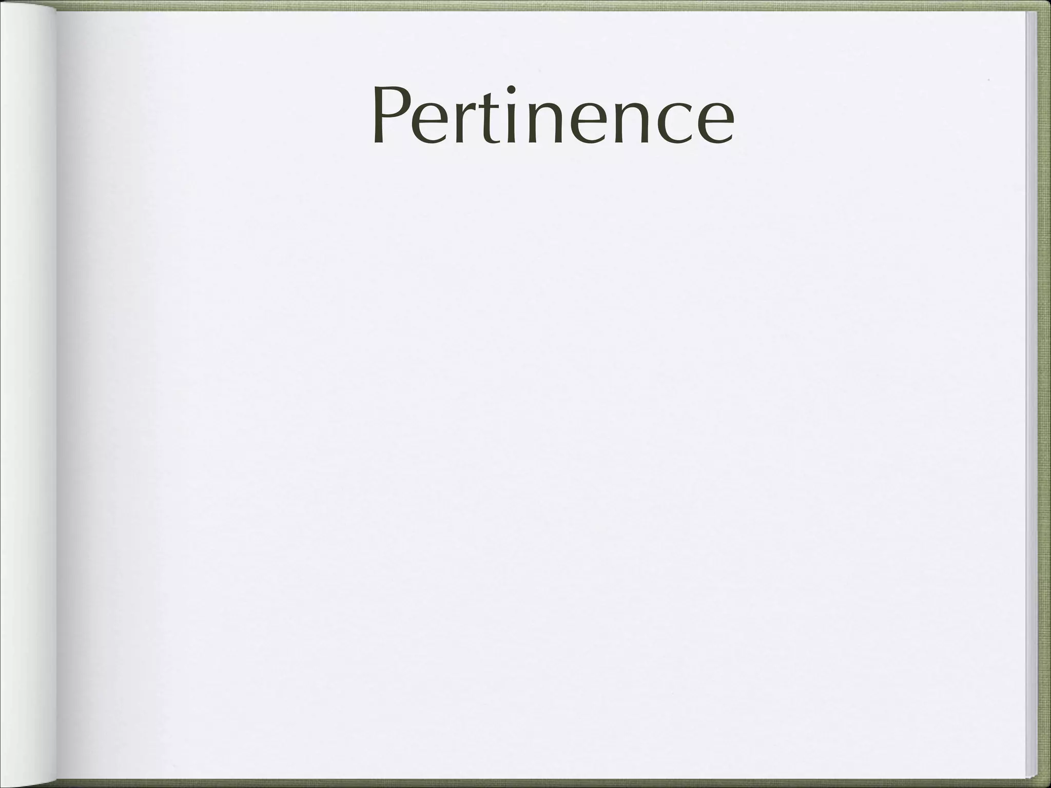 Pertinence

 