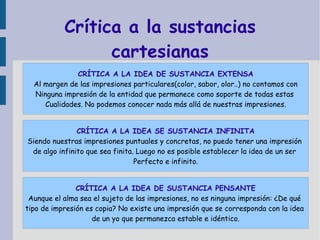 Percepciones: objetos del pensamiento. Clasificación de las percepciones Las percepciones pueden ser: Según su  vivacidad Impresiones :  sensaciones inmediatas de la experiencia Ideas : copias de las impresiones Según su  procedencia De  sensación  proceden de los sentidos De  reflexión  proceden de la experiencia interna Según la  cantidad Simples  no se pueden dividir en otras menores Complejas  se pueden dividir en otras simples 