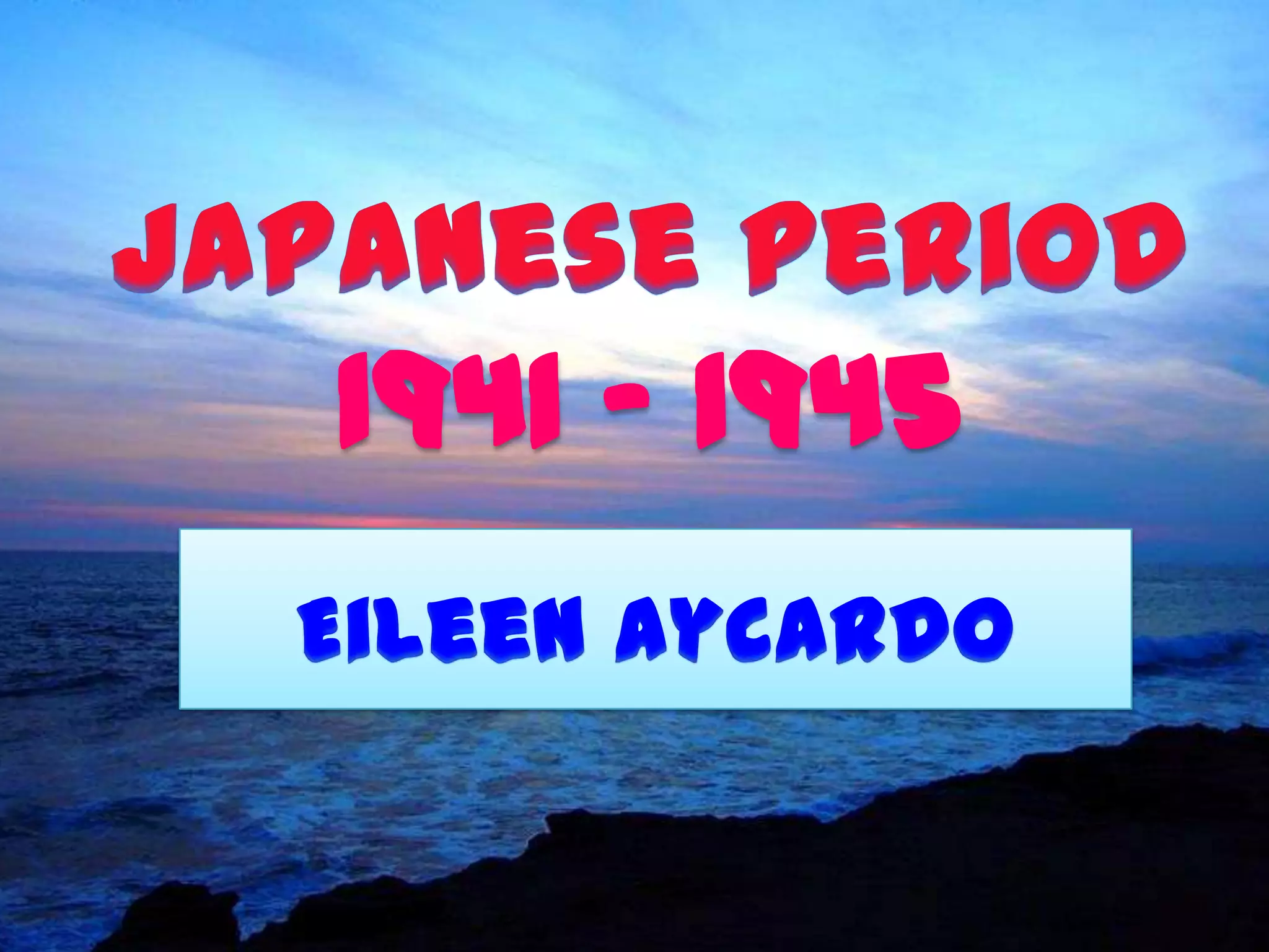Japanese Period of the Philippine Literature PPT