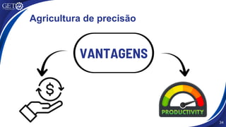 34
VANTAGENS
Agricultura de precisão
 