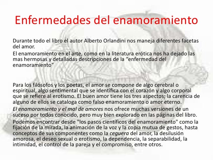 El enamoramiento y el mal de amores