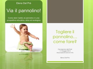 Togliere il
pannolino…
come fare?
Cervignano del Friuli
11 maggio 2013
Associazione Sorsi di vita
Elena Dal Pra
 