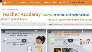 Courses at school and regional level
 