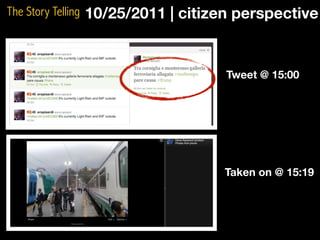The Story Telling 10/25/2011 | citizen perspective



                                   Tweet @ 15:00 




                                  Taken on @ 15:19 
 