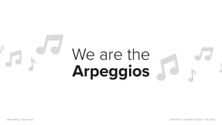 We are the

Arpeggios
Team Intro // Creative Founder // Fall 2020Elena Wang - Ryan Koble
 