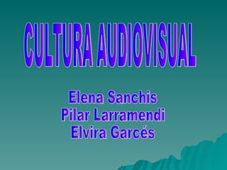 CULTURA AUDIOVISUAL Elena Sanchis Pilar Larramendi Elvira Garcés 