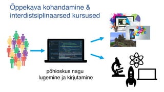 Õppekava kohandamine &
interdistsiplinaarsed kursused
põhioskus nagu
lugemine ja kirjutamine
 