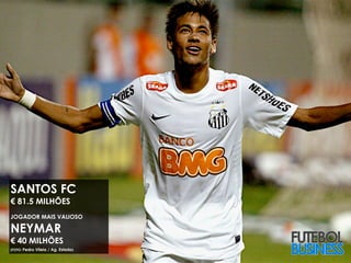#2 SANTOS FC
€ 81.5 MILHÕES
JOGADOR MAIS VALIOSO

NEYMAR
€ 40 MILHÕES
(FOTO: Pedro Vilela / Ag. Estado)
 