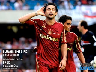 #4 FLUMINENSE FC
€ 44.5 MILHÕES
JOGADOR MAIS VALIOSO

FRED
€ 6.5 MILHÕES
(FOTO: Ricardo Duarte/RBS)
 