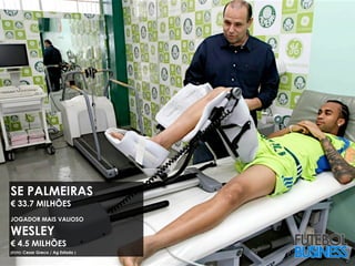 #9 SE PALMEIRAS
€ 33.7 MILHÕES
JOGADOR MAIS VALIOSO

WESLEY
€ 4.5 MILHÕES
(FOTO: Cesar Greco / Ag Estado )
 