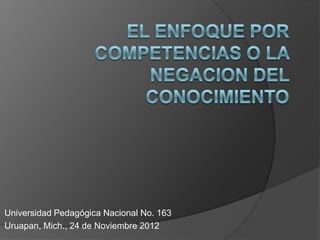 Universidad Pedagógica Nacional No. 163
Uruapan, Mich., 24 de Noviembre 2012
 