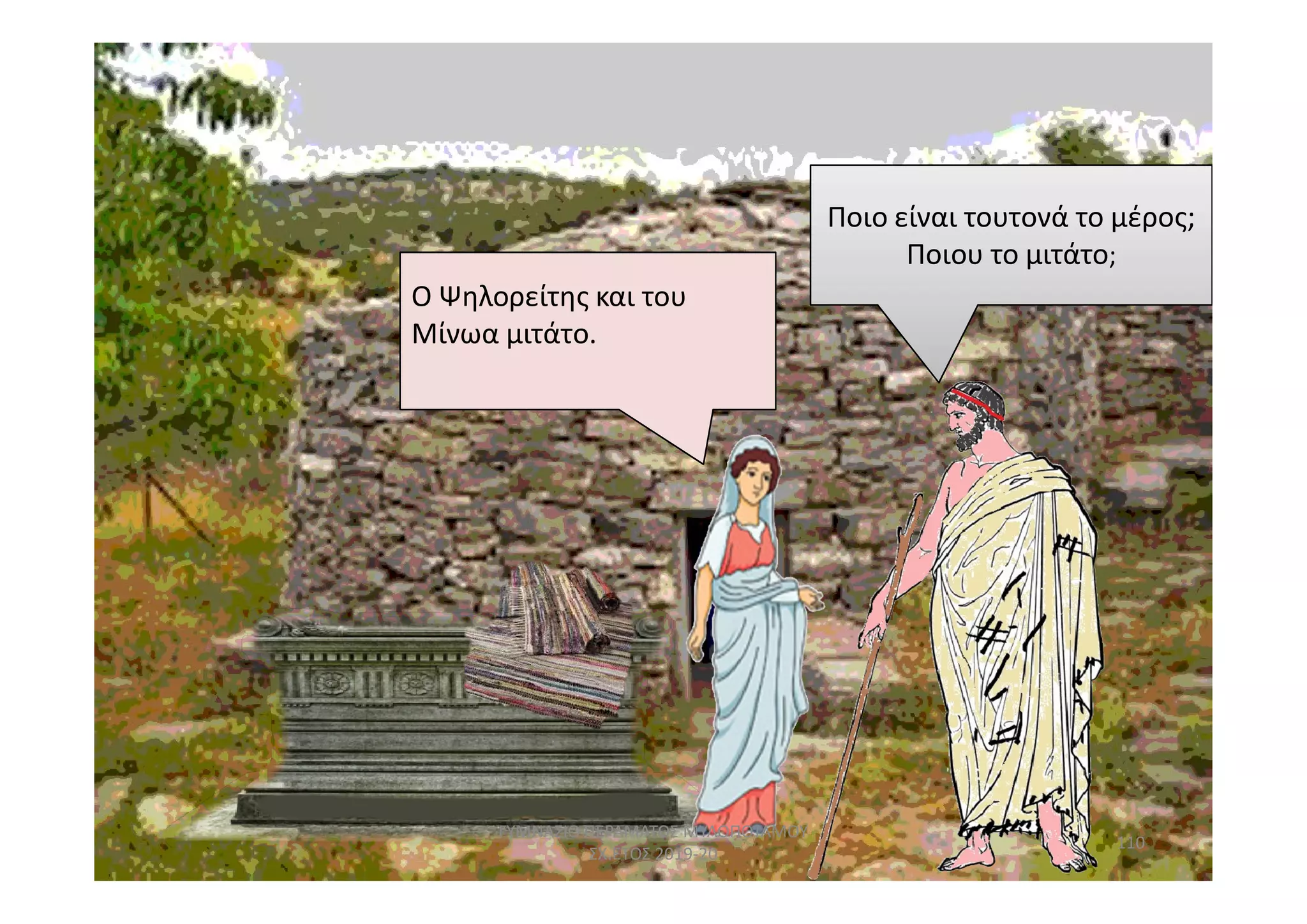 Ο Ψηλορείτης και του
Μίνωα μιτάτο.
Ποιο είναι τουτονά το μέρος;
Ποιου το μιτάτο;
110
ΓΥΜΝΑΣΙΟ ΠΕΡΑΜΑΤΟΣ ΜΥΛΟΠΟΤΑΜΟΥ
ΣΧ.ΕΤΟΣ 2019-20
 
