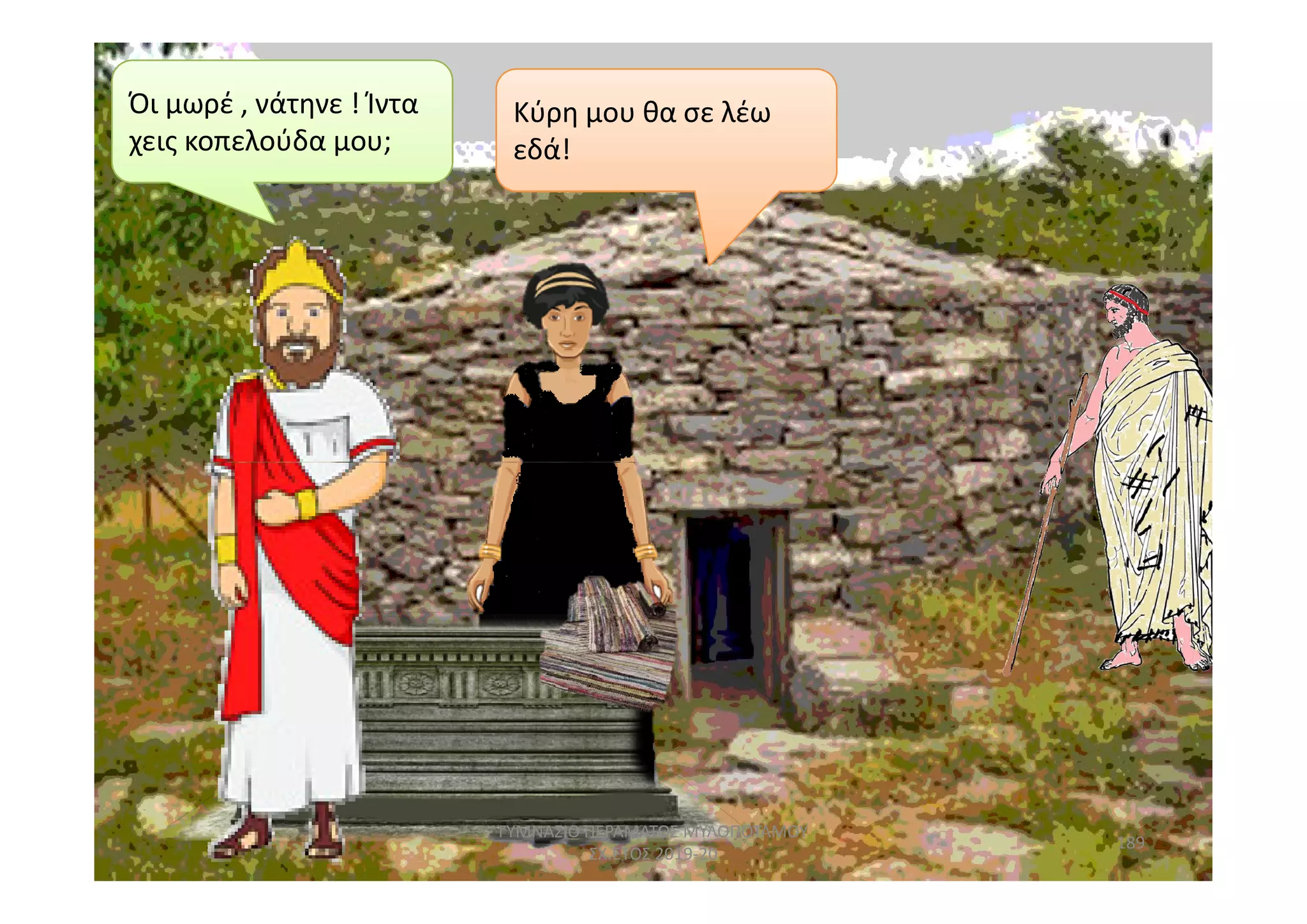 Όι μωρέ , νάτηνε ! Ίντα
χεις κοπελούδα μου;
Κύρη μου θα σε λέω
εδά!
189
ΓΥΜΝΑΣΙΟ ΠΕΡΑΜΑΤΟΣ ΜΥΛΟΠΟΤΑΜΟΥ
ΣΧ.ΕΤΟΣ 2019-20
 