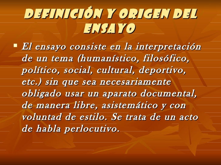 El ensayo