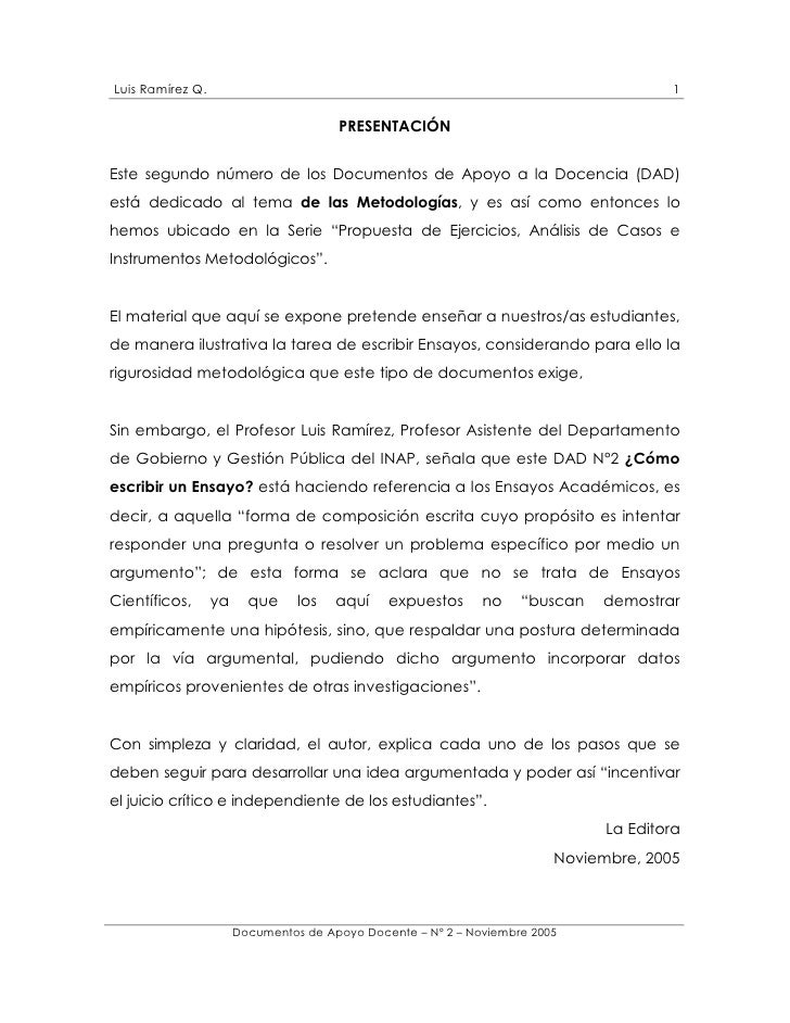el ensayo academico el ensayo academico