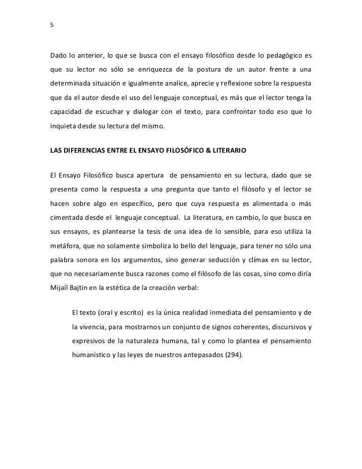 El ensayo filosófico