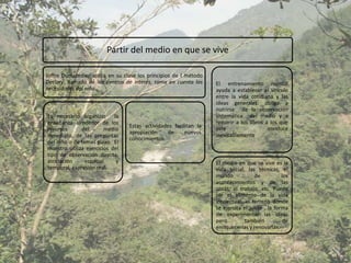 Partir del medio en que se vive

Joffre Dumazedier aplica en su clase los principios de l método
Declory, llamado de los centros de interés, toma en cuenta las    El entrenamiento mental
necesidades del niño.                                             ayuda a establecer el vinculo
                                                                  entre la vida cotidiana y las
                                                                  ideas generales: obliga a
                                                                  nutrirse de la observación
Es necesario organizar la                                         sistemática del medio y a
enseñanza alrededor de los                                        recurrir a los libros a los que
                                 Estas actividades facilitan la   este                   conduce
recursos      del       medio
                                 apropiación     de     nuevos    inevitablemente.
inmediato, de las preguntas
                                 conocimientos.
del niño o de temas guías. El
maestro utiliza ejercicios del
tipo de observación directa,
asociación      espacial     y                                    El medio en que se vive es la
temporal, expresión oral.                                         vida social, las técnicas, el
                                                                  mundo            de           los
                                                                  acontecimientos y de las
                                                                  cosas, el trabajo, etc. Puede
                                                                  ser el alimento de la vida
                                                                  intelectual, el terreno donde
                                                                  se ejercita el juicio , la forma
                                                                  de experimentar las ideas
                                                                  pero         también           de
                                                                  enriquecerlas y renovarlas.
 