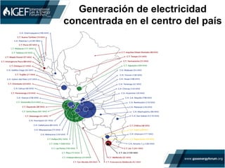 Generación de electricidad
concentrada en el centro del país
 