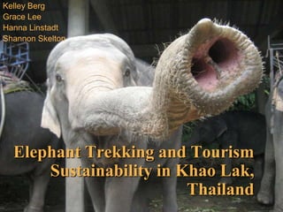 Kelley Berg Grace Lee Hanna Linstadt Shannon Skelton Elephant Trekking and Tourism Sustainability in Khao Lak, Thailand 