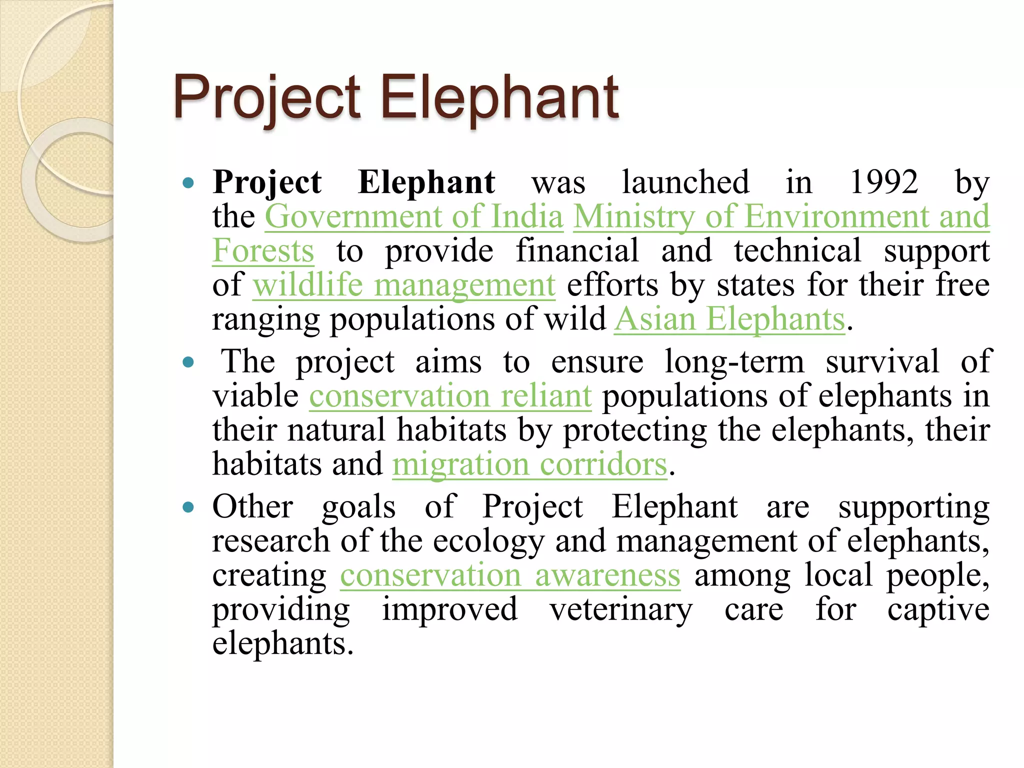 Elephant project sites | PPTX