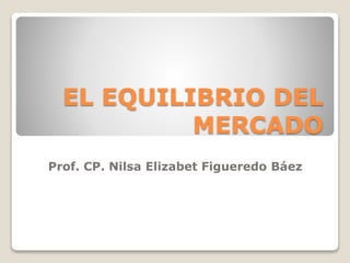 EL EQUILIBRIO DEL
MERCADO
Prof. CP. Nilsa Elizabet Figueredo Báez
 