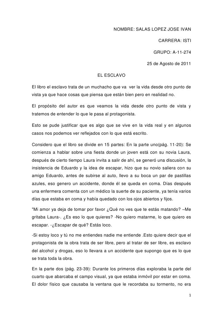 El esclavo resumen novela