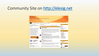 Community Site on http://elesig.net
 