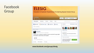 Facebook
Group
www.facebook.com/groups/elesig
 