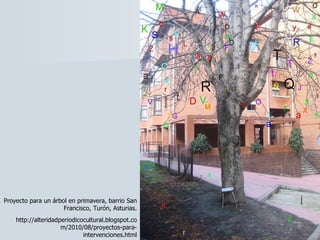 Proyecto para un árbol en primavera, barrio San Francisco, Turón, Asturias. http://alteridadperiodicocultural.blogspot.com/2010/08/proyectos-para-intervenciones.html 