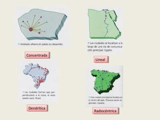 ConcentradaConcentrada
LinealLineal
DendríticaDendrítica
RadiocéntricaRadiocéntrica
 