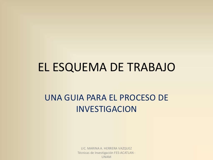 El esquema de trabajo